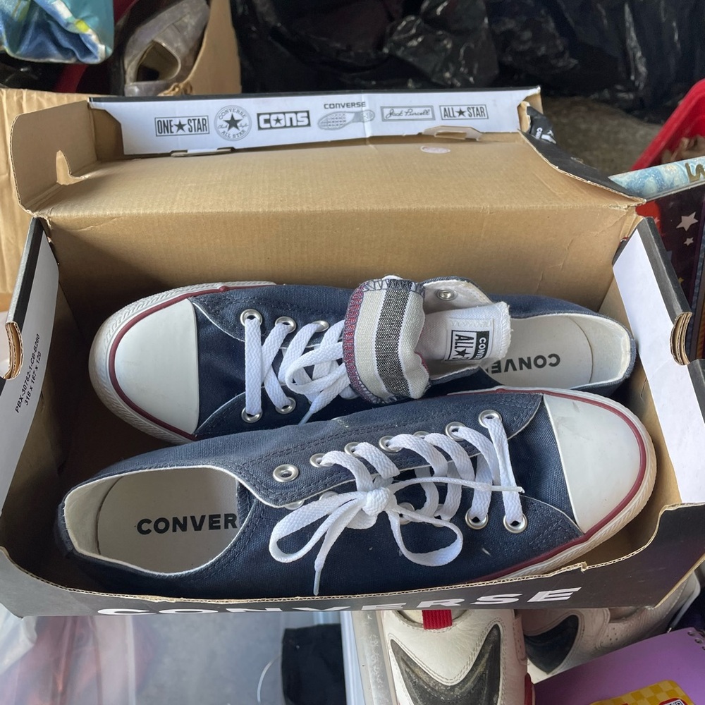 Converse Navy and White Low-Top Sneakers